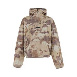 Represent Men Beige Zip-Up Hoodie With All-Over Print In Cotton For Men